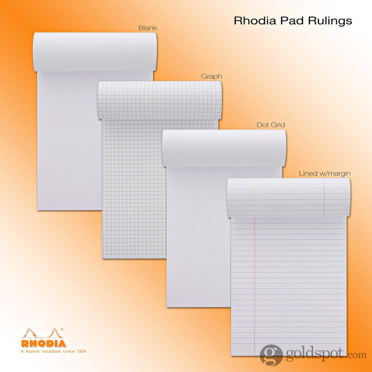 Rhodia No. 18 Lined Staplebound with 3 Hole Punch 8.25 x 11.75 in Orange Notepad