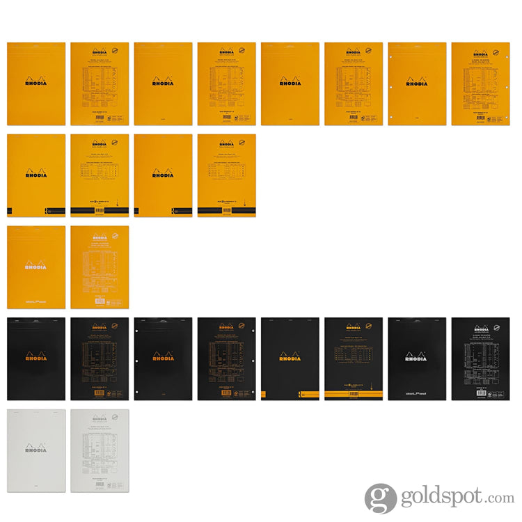 Rhodia No. 18 Lined Staplebound with 3 Hole Punch 8.25 x 11.75 in Orange Notepad