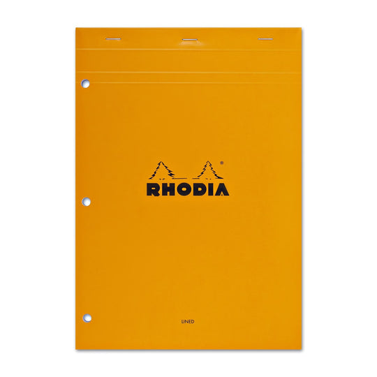 Rhodia No. 18 Lined Staplebound with 3 Hole Punch 8.25 x 11.75 in Orange