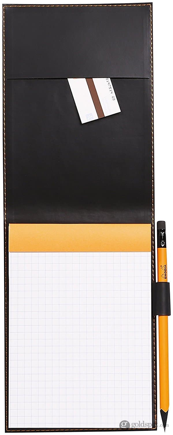 Rhodia Pad Holder in Orange with Graph Pad with Pen Loop - 4.5 x 6.25 Notepad