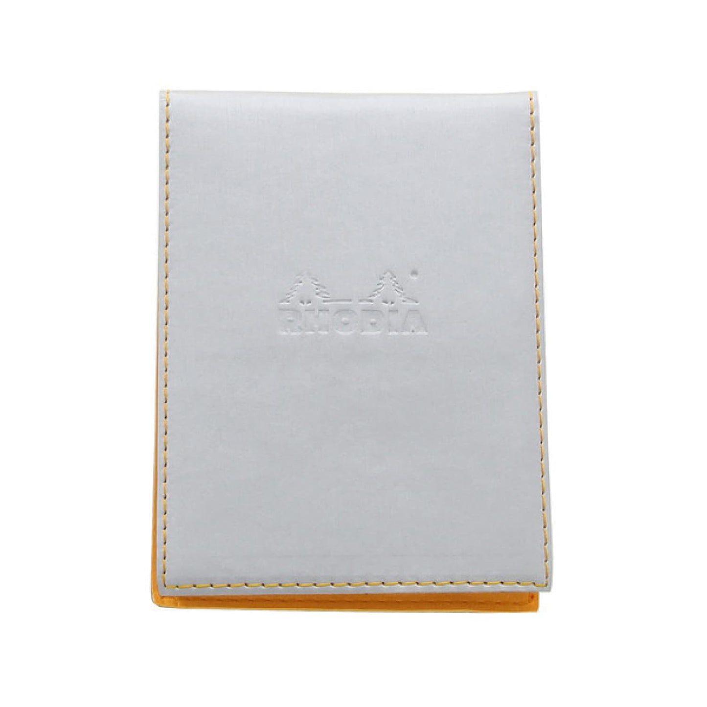 Rhodia Pad Holder in Silver with Lined Pad with Pen Loop - 3.75 x 5.5 Notebook