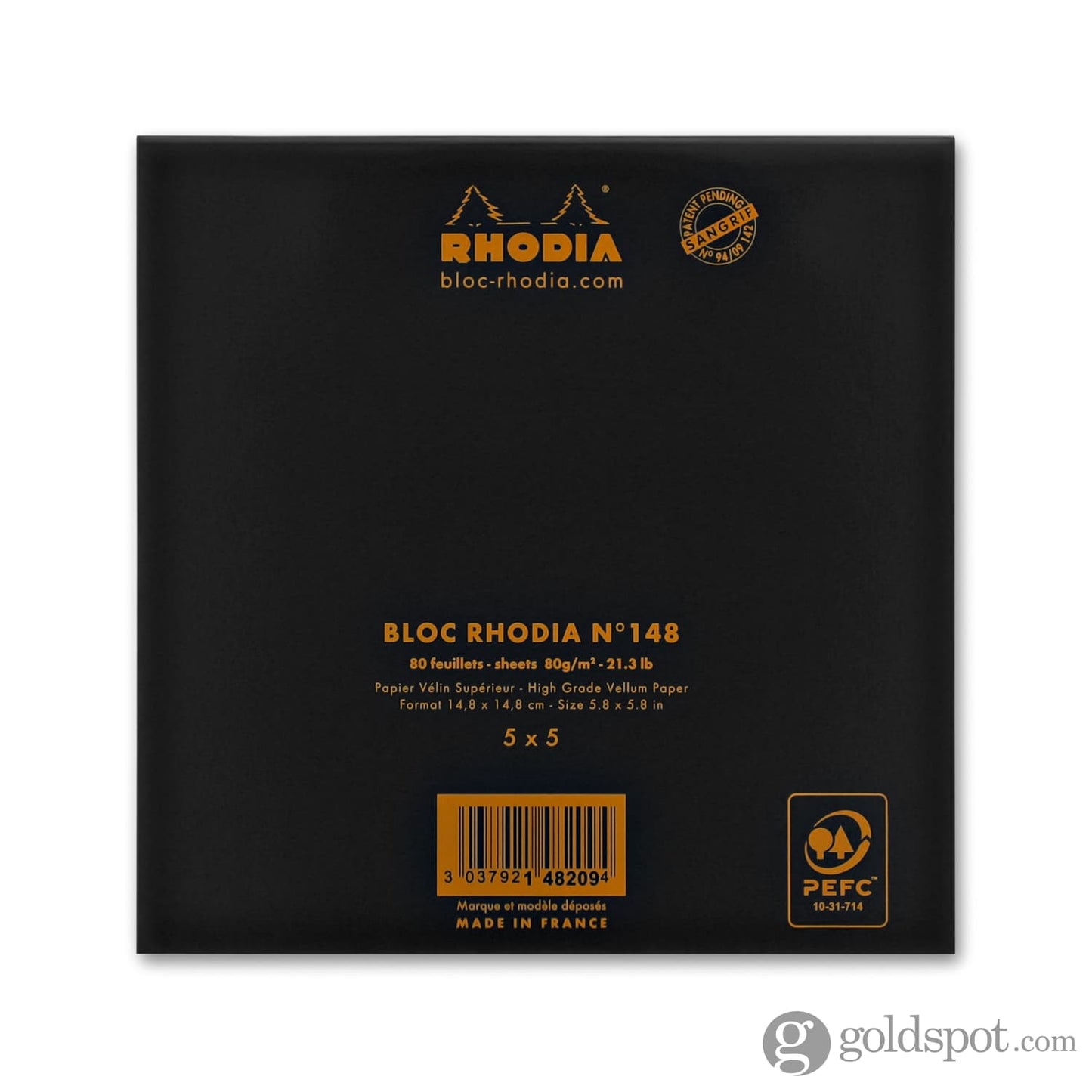 Rhodia Staplebound Graph Paper Notepad in Black - 5.75 x 5.75 Notepad