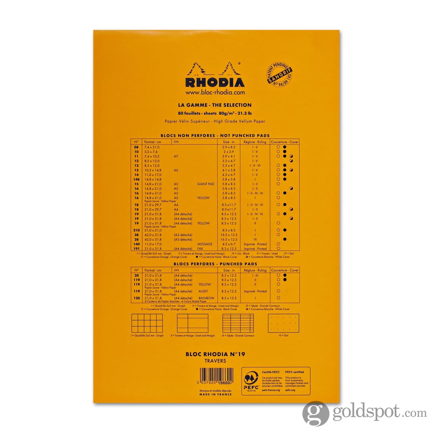 Rhodia Staplebound Lined Paper Pad in Orange - 8.25 x 12.5 Notepad