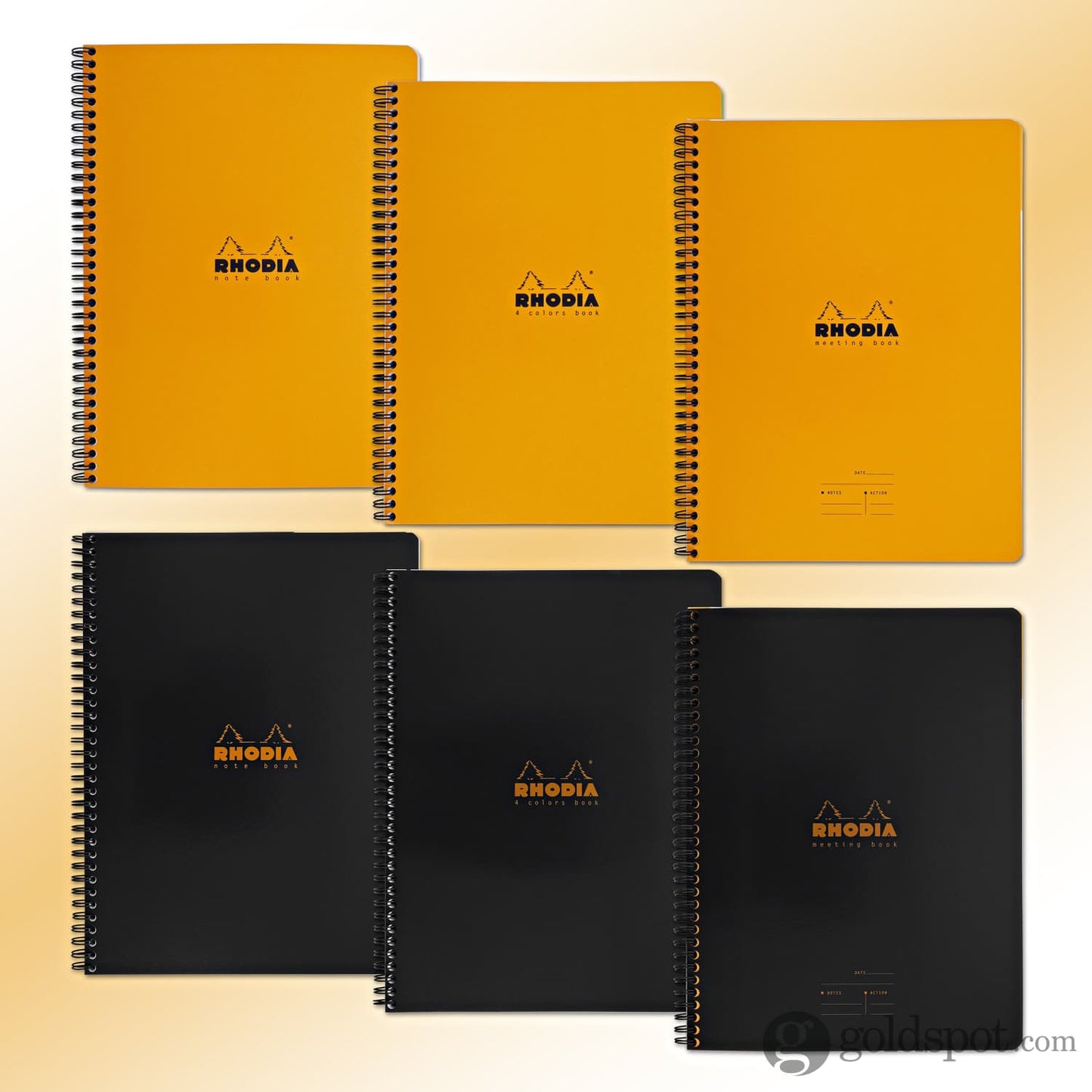 Rhodia Wirebound 4 Color Lined Paper Notebook in Orange - 9 x 11.25 Notebook