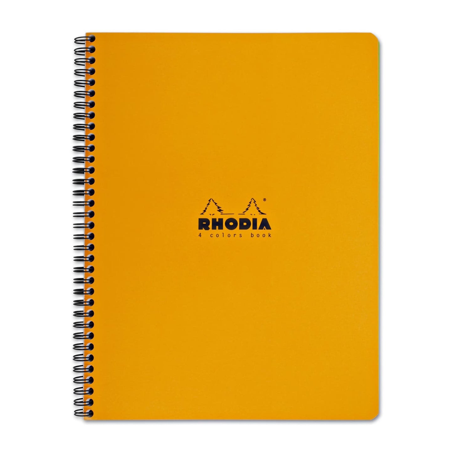 Rhodia Wirebound 4 Color Lined Paper Notebook in Orange - 9 x 11.25 Notebook