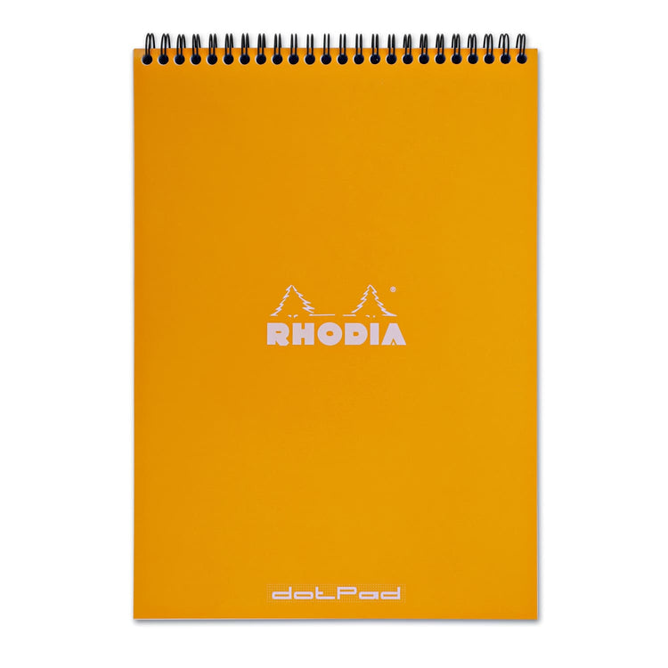 Rhodia Wirebound Dot Grid Paper Notebook in Orange - 8.25 x 11.75 Notebook
