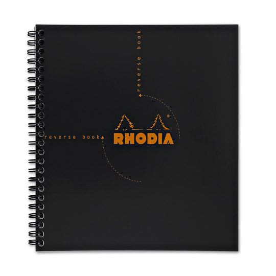 Rhodia Wirebound Graph Paper Reverse Notebook in Black - 8.25 x 8.25