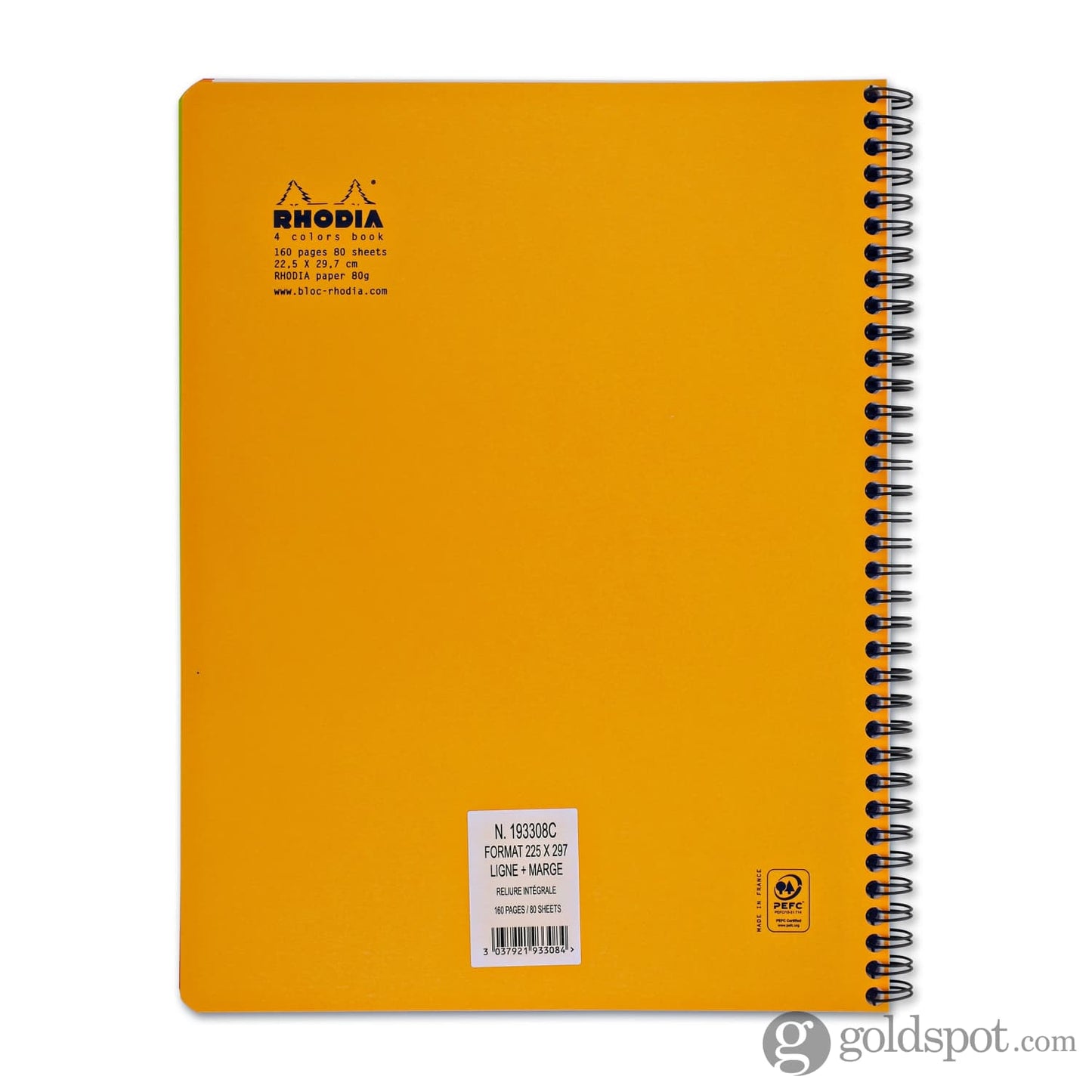 Rhodia Wirebound Graph Paper Reverse Notebook in Orange - 8.25 x 8.25 Notebook