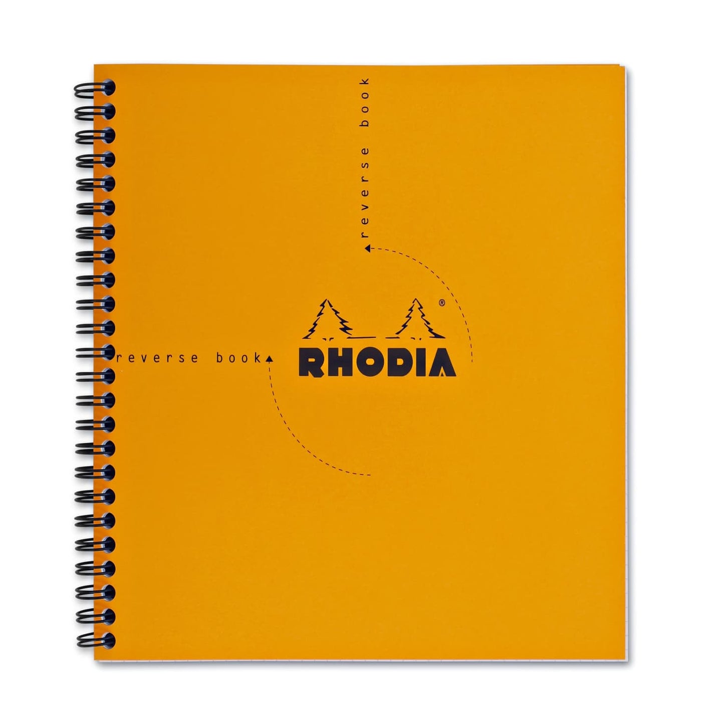 Rhodia Wirebound Graph Paper Reverse Notebook in Orange - 8.25 x 8.25 Notebook