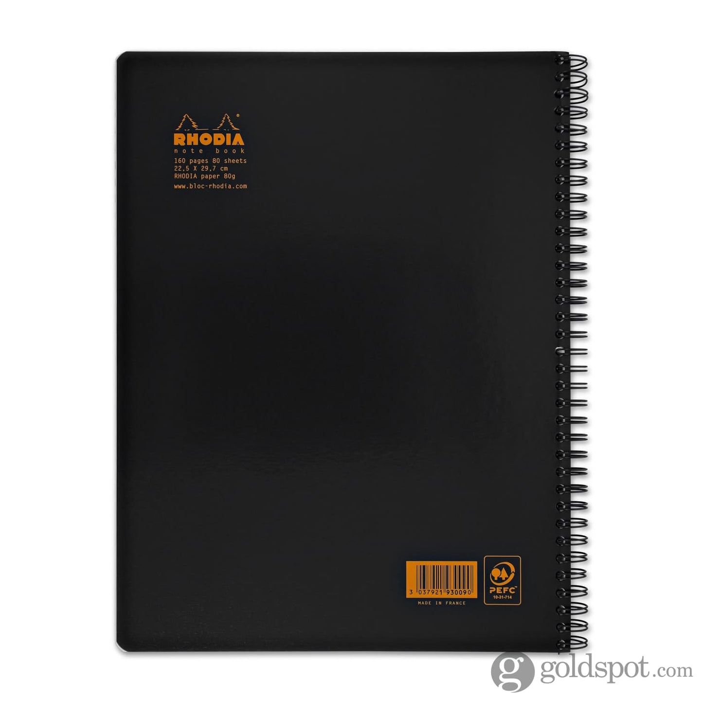 Rhodia Wirebound Lined Paper Notebook in Black - 9 x 11.75 Notebook