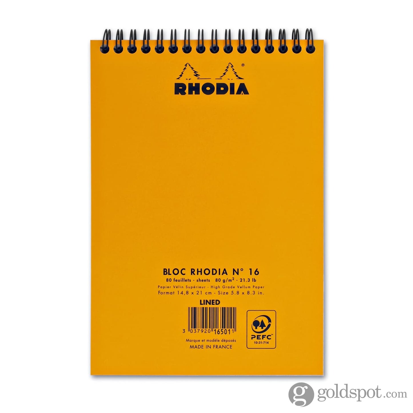 Rhodia Wirebound Lined Paper Notepad in Orange - 6 x 8.25 Notepad