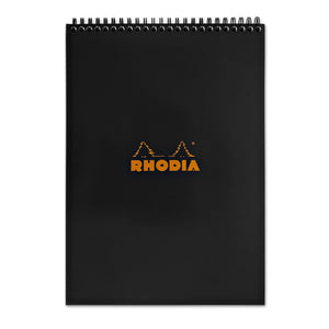 Rhodia Wirebound Lined Paper Pad in Black - 8.25 x 12.5 Notepad