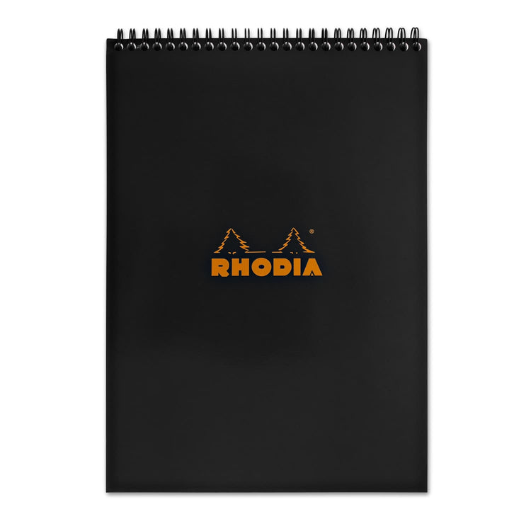 Rhodia Wirebound Lined Paper Pad in Black - 8.25 x 12.5 Notepad