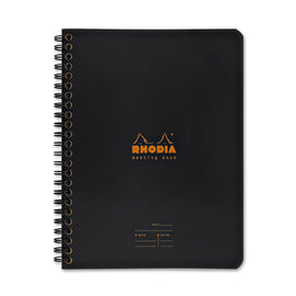 Rhodia Wiredbound Lined Meeting Book Notebook in Black - 6.5 x 8.25