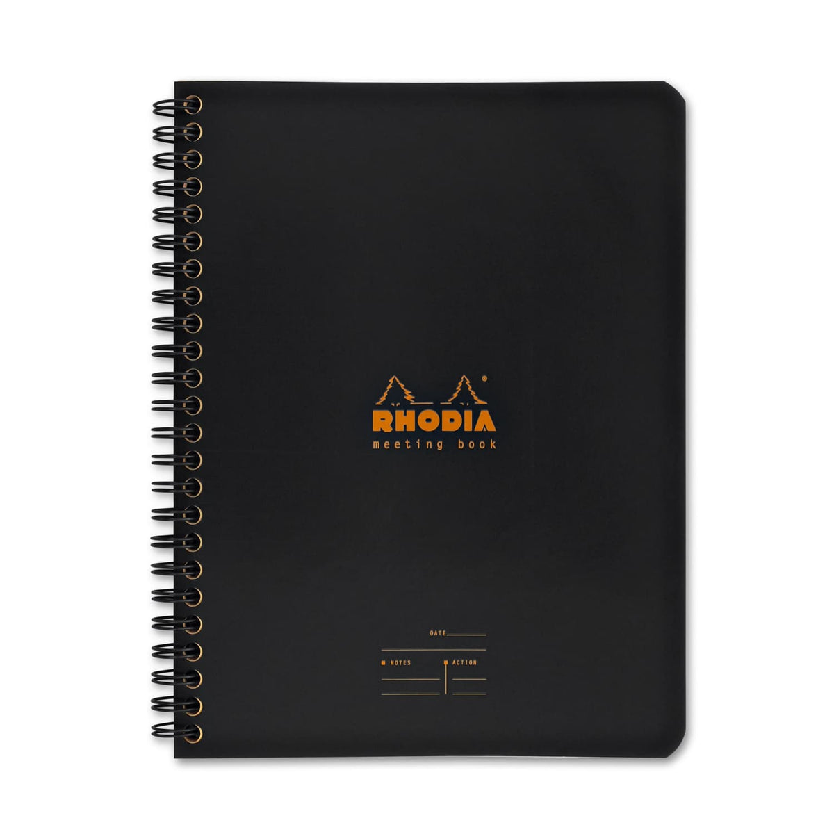 Rhodia Wiredbound Lined Meeting Book Notebook in Black 6.5 x 8.25