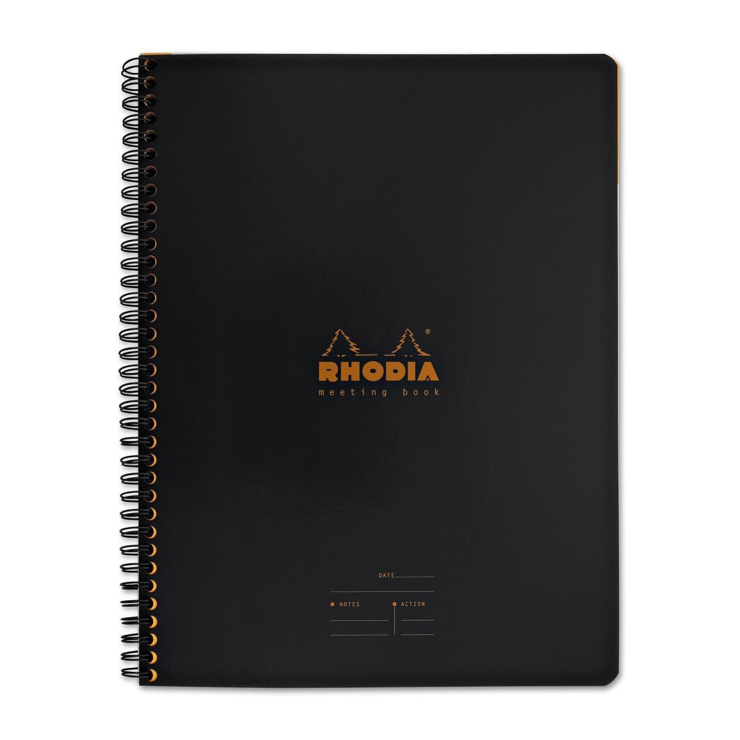 Rhodia Wiredbound Lined Meeting Book Notebook in Black - 9 x 11.75 Notebook