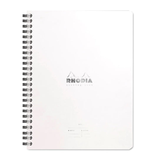 Rhodia Wiredbound Lined Meeting Book Notebook in Ice - 6.5 x 8.25