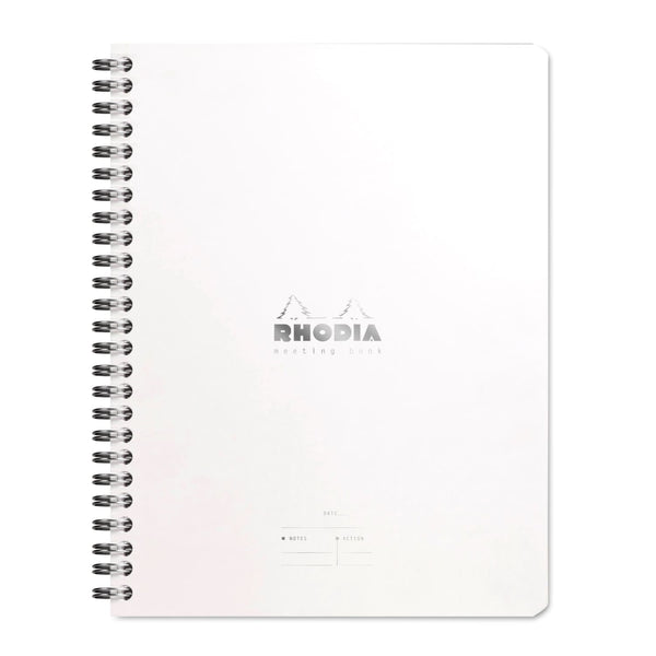 Rhodia Wiredbound Lined Meeting Book Notebook in Ice - 6.5 x 8.25 Notebook