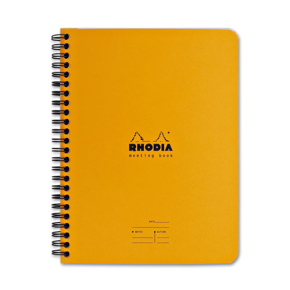 Rhodia Wiredbound Lined Meeting Book Notebook in Orange 6.5 x 8.25