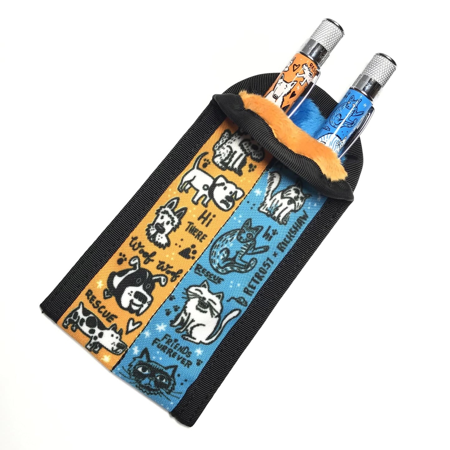 Rickshaw Bagworks 2-Pen Sleeve Retro 51 Dog and Cat Rescue Pen Case