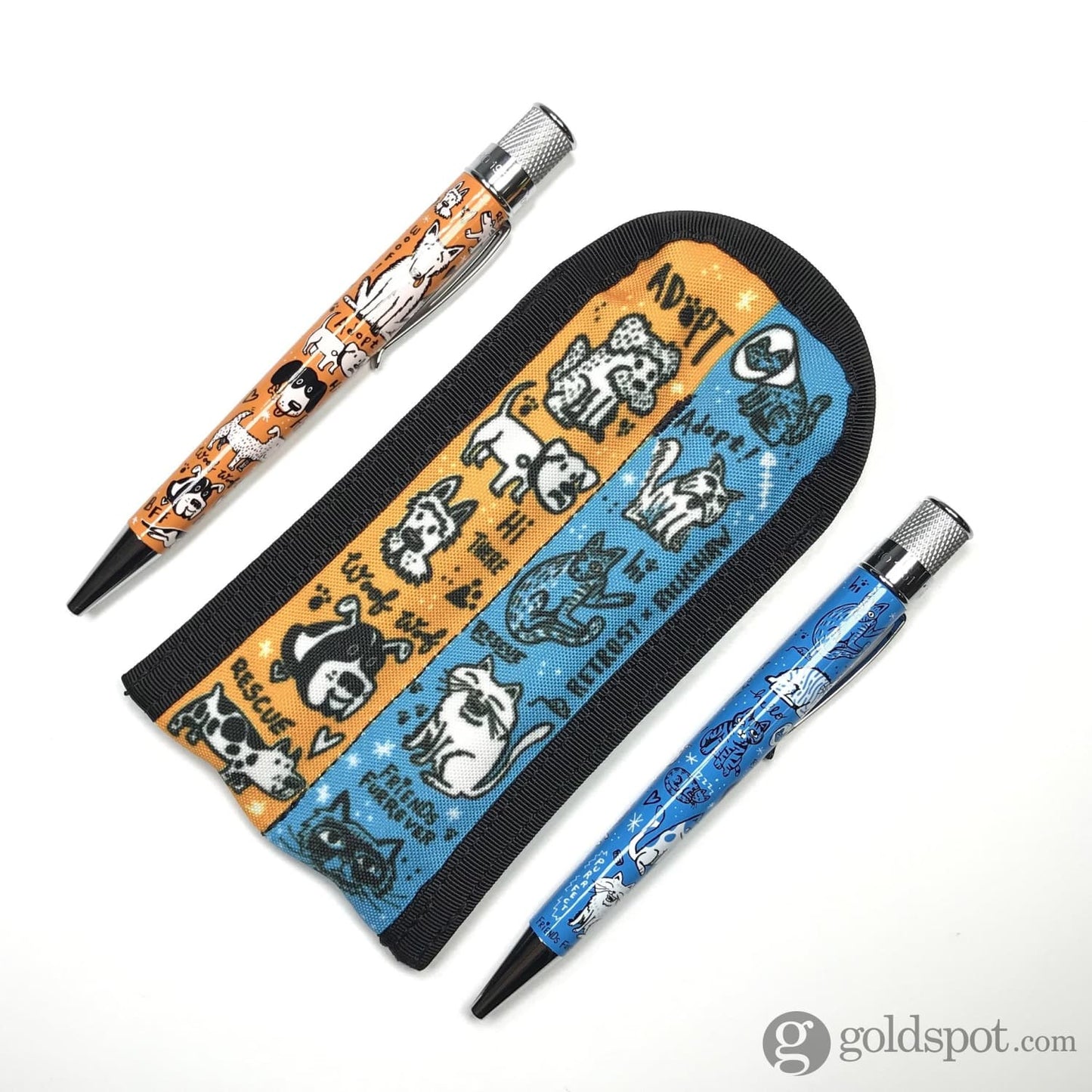 Rickshaw Bagworks 2-Pen Sleeve Retro 51 Dog and Cat Rescue Pen Case