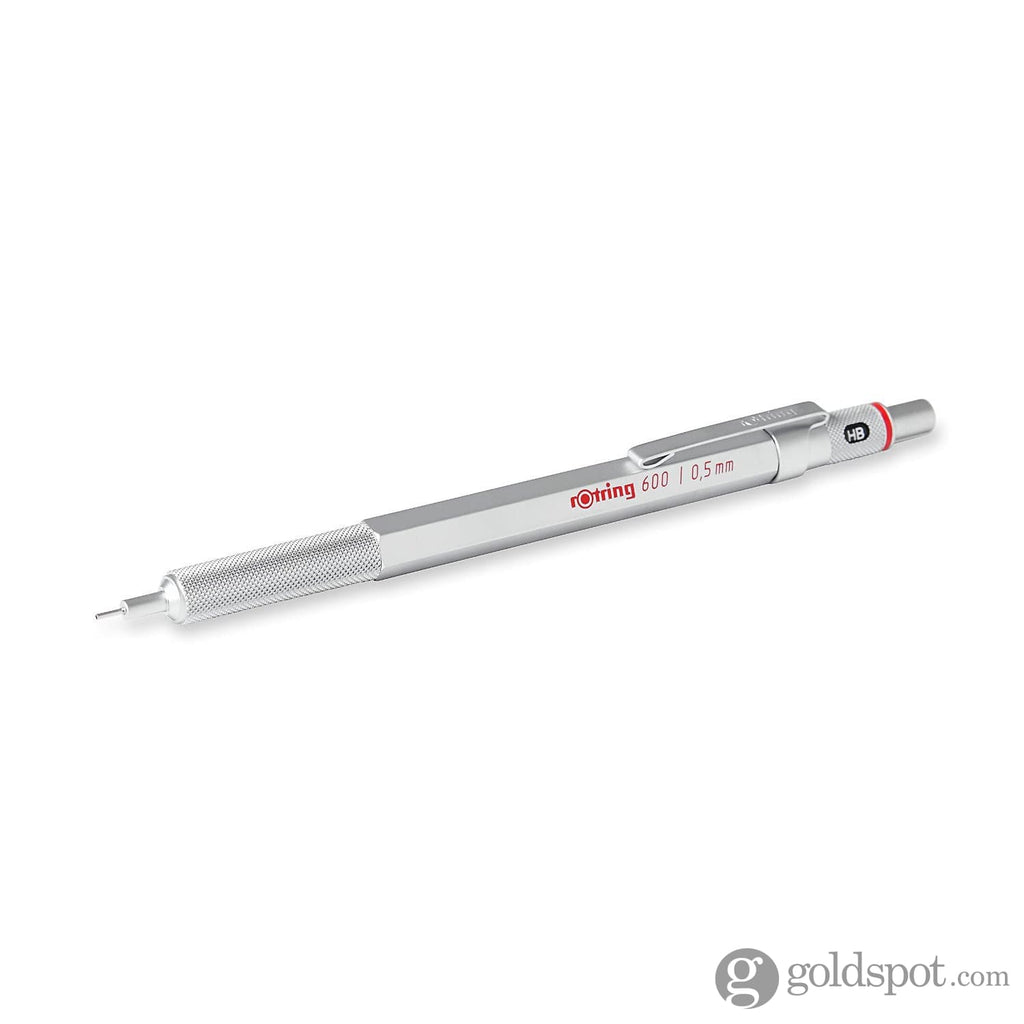 Rotring 600 Series Mechanical Pencil in Silver .5mm Goldspot Pens