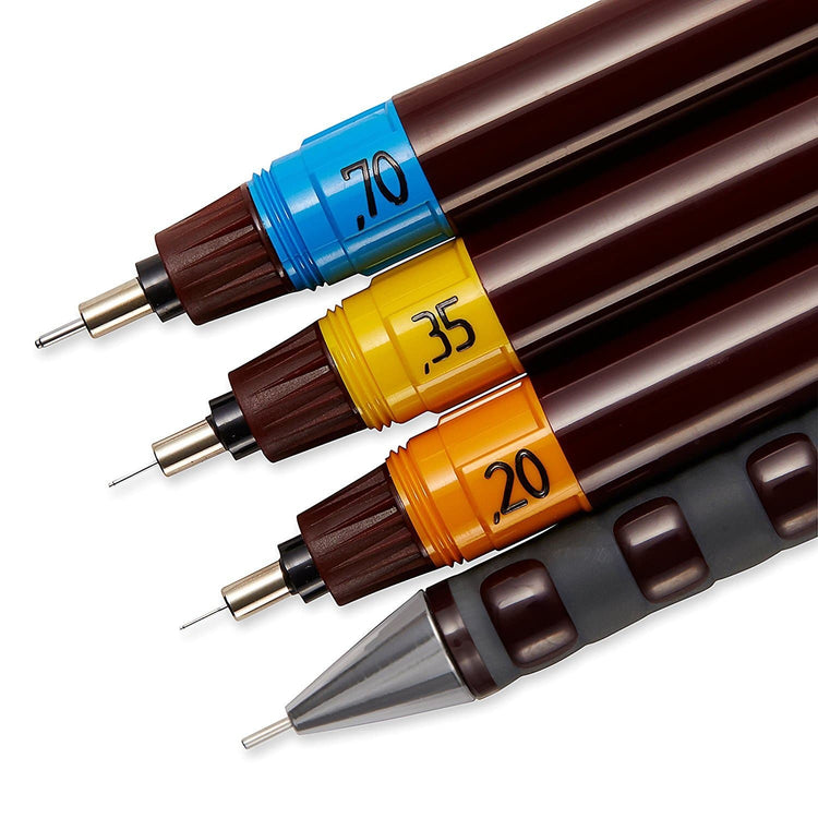 Rotring Isograph Technical College Drawing Pens (0.20 - 0.70 mm) - Set of 3 Drawing Pen