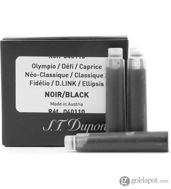 S.T. Dupont Ink Cartridges in Black - Pack of 6 Fountain Pen Cartridges