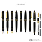 Sailor 1911 Large Fountain Pen in Black with Gold Trim - 21K Gold Fountain Pen