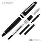 Sailor 1911 Large Fountain Pen in Black with Silver Trim - 21K Gold Fountain Pen
