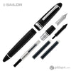 Sailor 1911 Large Fountain Pen in Black with Silver Trim - 21K Gold Fountain Pen