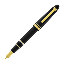 Sailor 1911 Large Realo Fountain Pen in Black with Gold Trim - 21K Gold