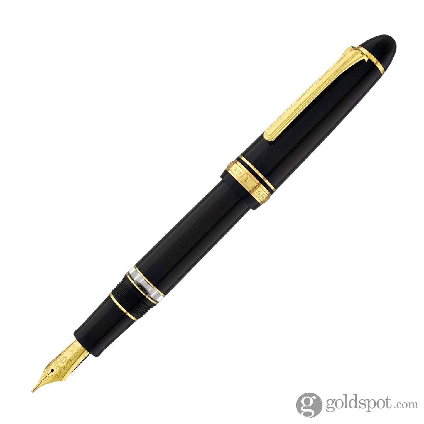 Sailor 1911 Large Realo Fountain Pen in Black with Gold Trim - 21K Gold Fountain Pen