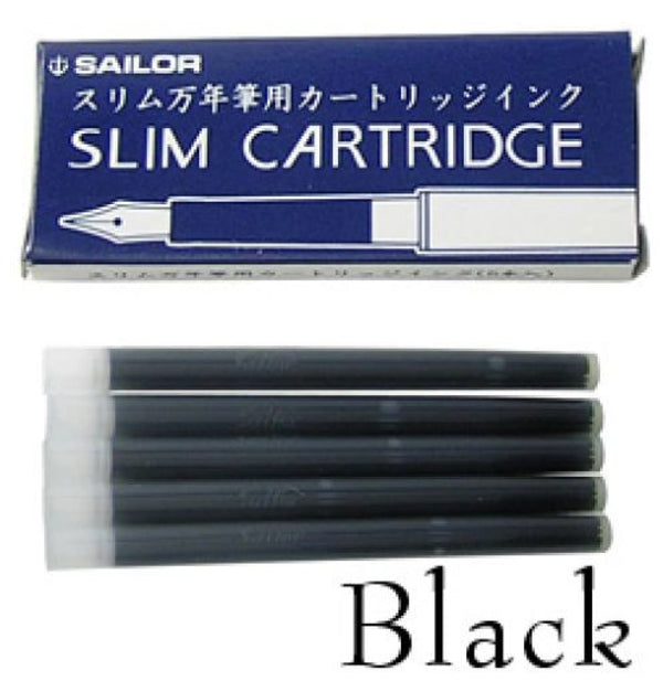 Sailor Chalana Ink Slim Cartridges in Black - Pack of 5 Fountain Pen Cartridges