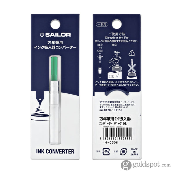 Sailor Colored Ink Converter in Green Fountain Pen Converter