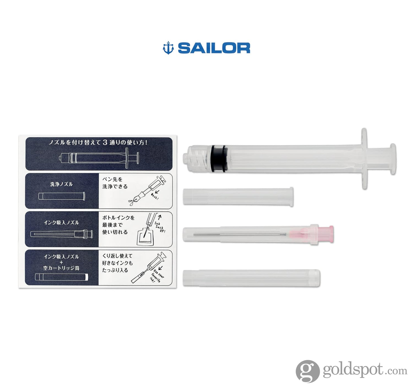 Sailor Fountain Pen Maintenance Kit with Portable Plastic Case Accessory