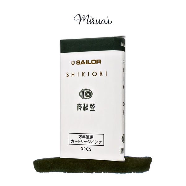 Sailor Four Seasons Shikiori Ink Cartridges in Miruai (Seaweed Indigo) Fountain Pen Cartridges