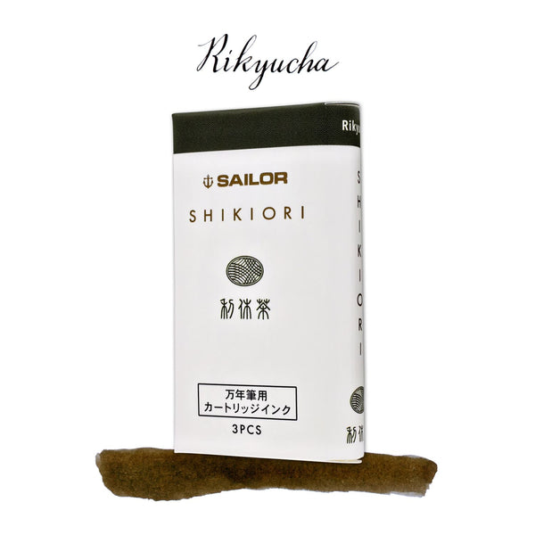 Sailor Four Seasons Shikiori Ink Cartridges in Rikyu-Cha (Tea Green Brown) Fountain Pen Cartridges