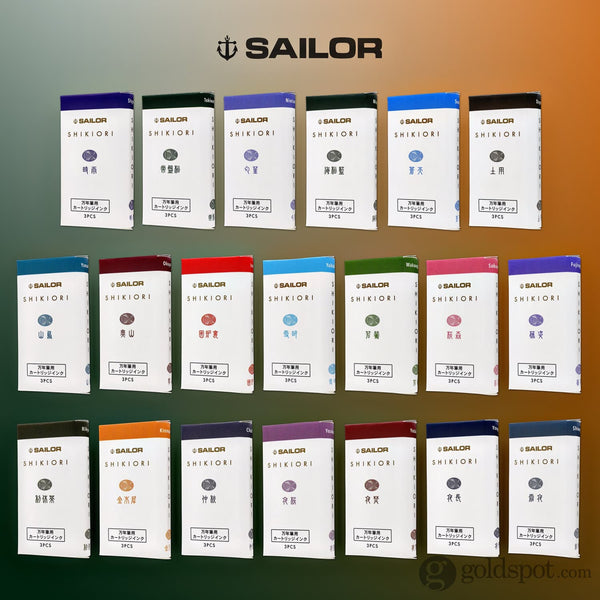 Sailor Four Seasons Shikiori Ink Cartridges in Souten (Azure Sky) Fountain Pen Cartridges