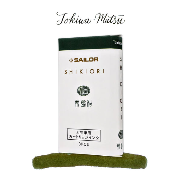 Sailor Four Seasons Shikiori Ink Cartridges in Tokiwa-Matsu (Pine Green) Fountain Pen Cartridges