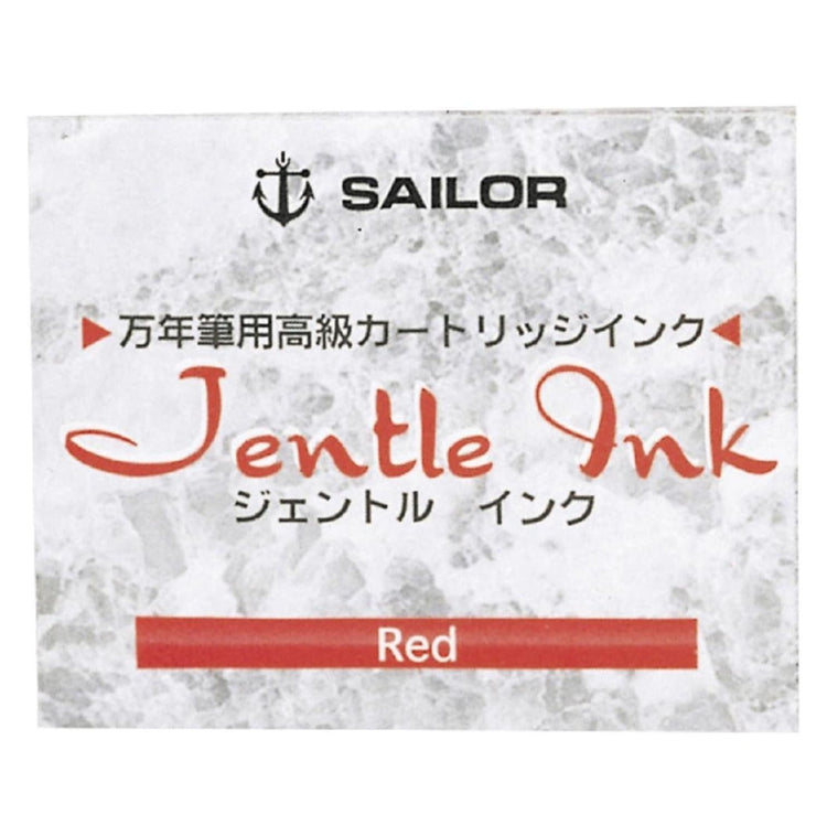 Sailor Jentle Ink Cartridges in Red - Pack of 12 Fountain Pen Cartridges