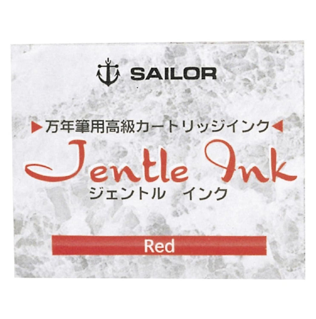 Sailor Jentle Ink Cartridges in Red - Pack of 12 Fountain Pen Cartridges