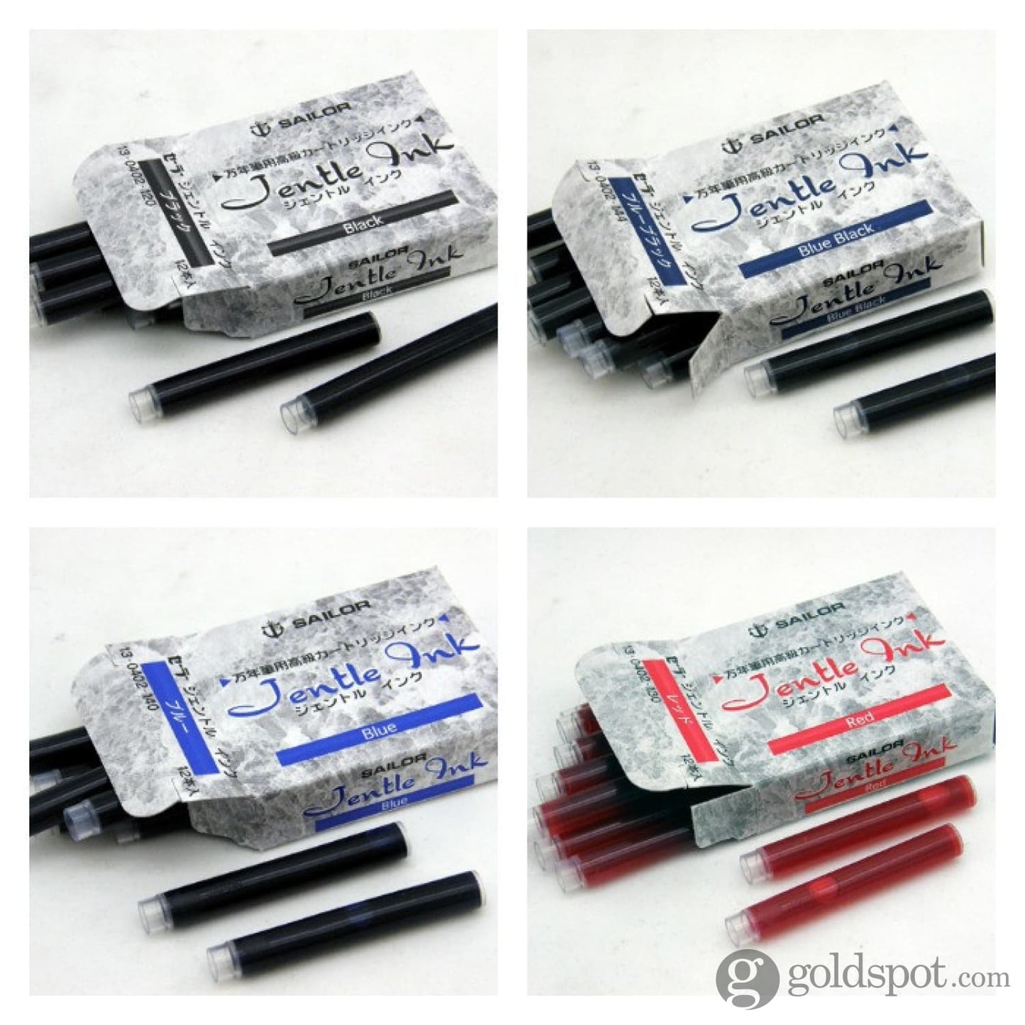 Sailor Jentle Ink Cartridges in Red - Pack of 12 Fountain Pen Cartridges