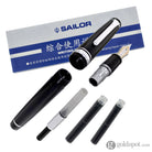 Sailor Pro Gear Fountain Pen in Black with Silver Trim - 21K Gold Fountain Pen