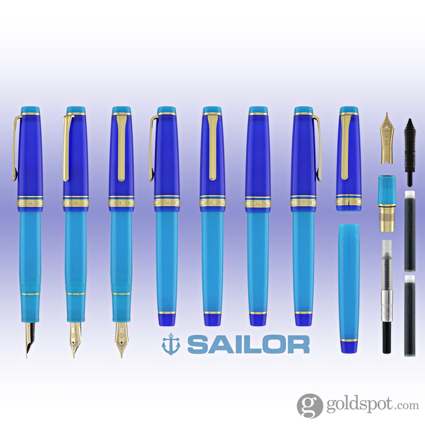 Sailor Pro Gear Regular Fountain Pen in Blue Quasar - 21kt Gold Fountain Pen