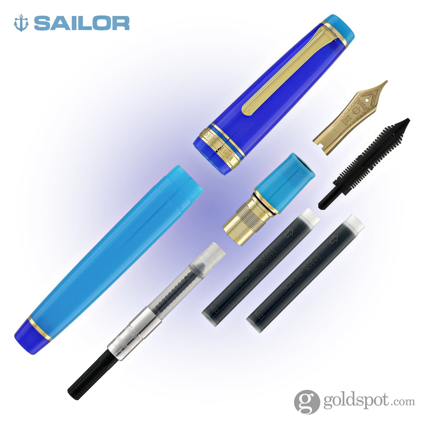 Sailor Pro Gear Regular Fountain Pen in Blue Quasar - 21kt Gold Fountain Pen