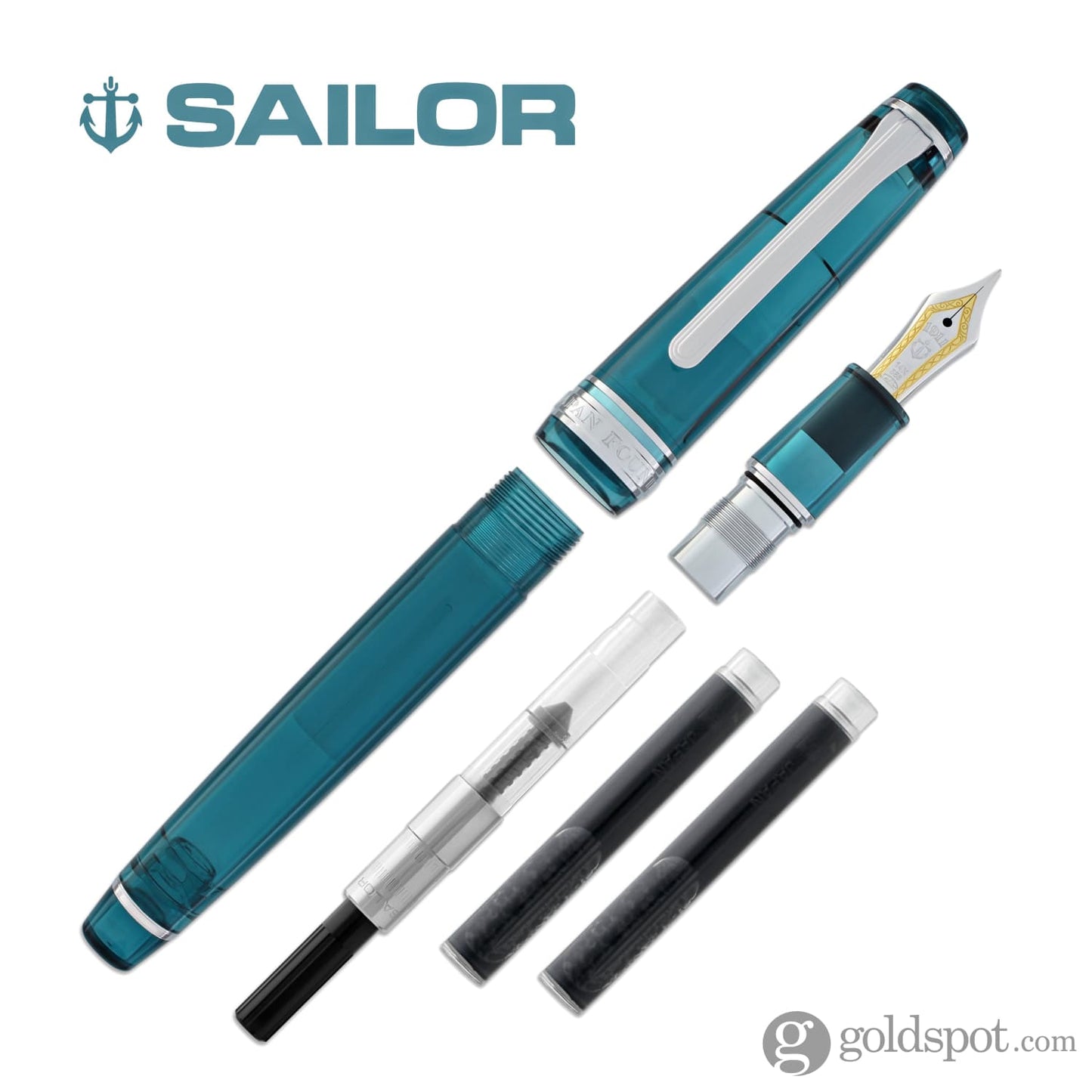 Sailor Pro Gear Slim Fountain Pen in Lucky Charm Green - 14kt Gold Nib Fountain Pen