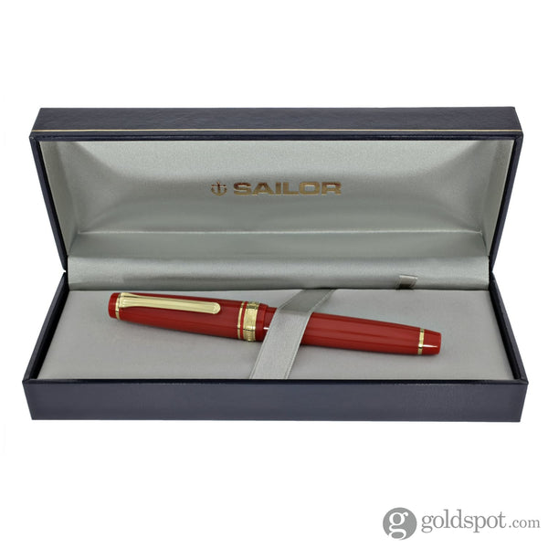 Sailor Pro Gear Slim Fountain Pen in Red with Gold Trim - 14K Gold Fountain Pen