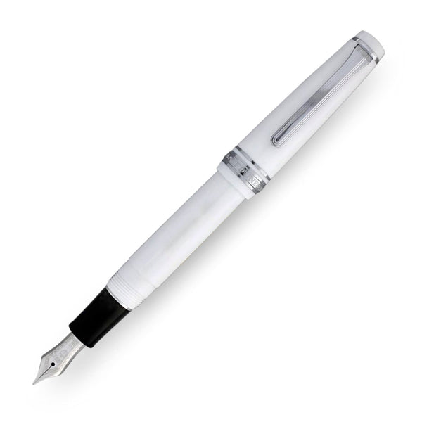 Sailor Pro Gear Slim Fountain Pen in White with Silver Trim - 14K Gold Fountain Pen