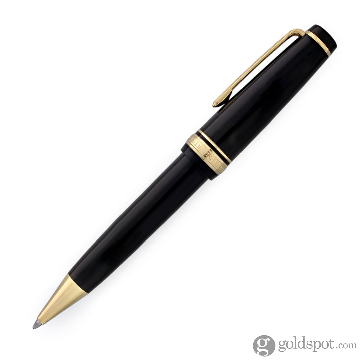 Sailor Professional Gear Ballpoint Pen in Black with Gold Trim - 24K Gold Nib Ballpoint Pen